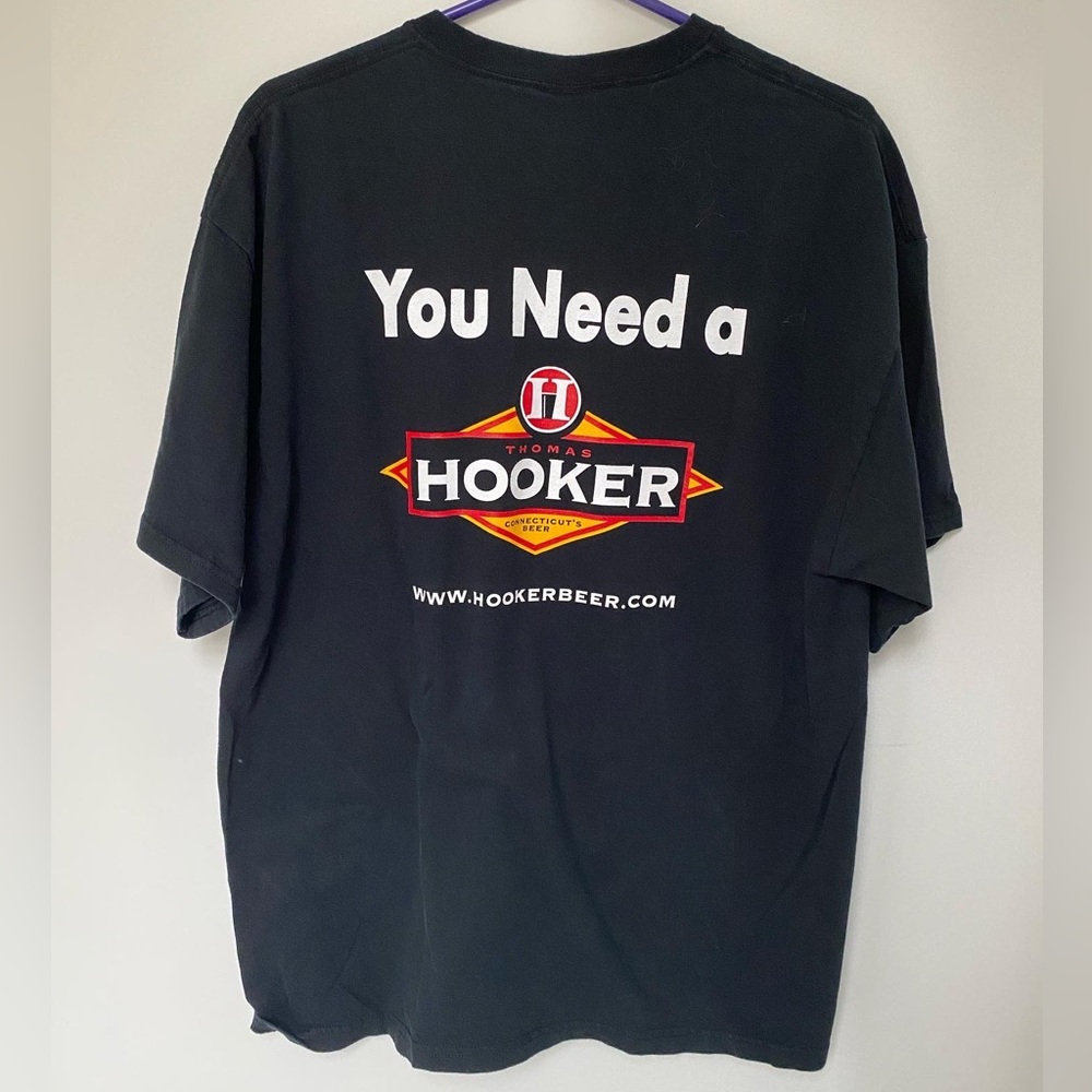 No wife… no girlfriend… no date… Hooker beer company t shirt. XL. Funny shirt.